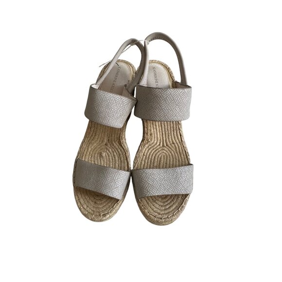 KATHERINE KELLY Gray Espadrille Wedges Size 8.5 - Picture 11 of 11